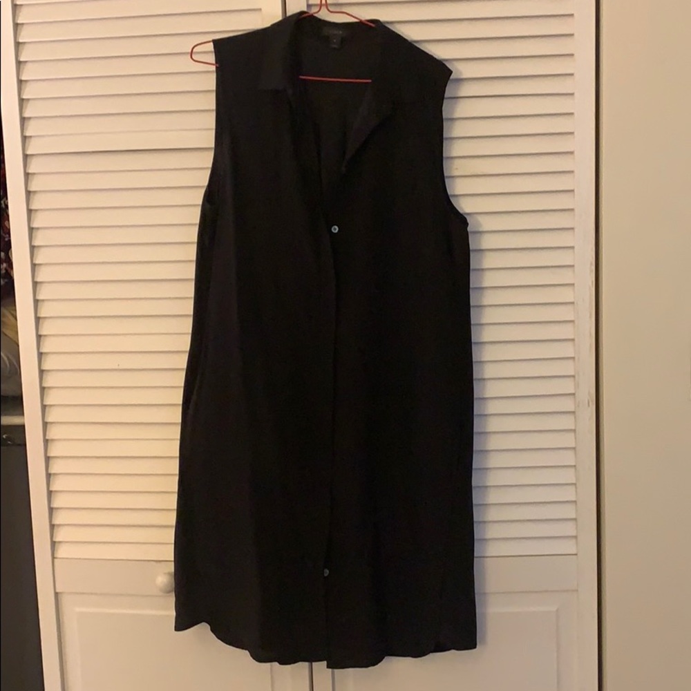 Sleeveless black shift dress with pockets - j crew